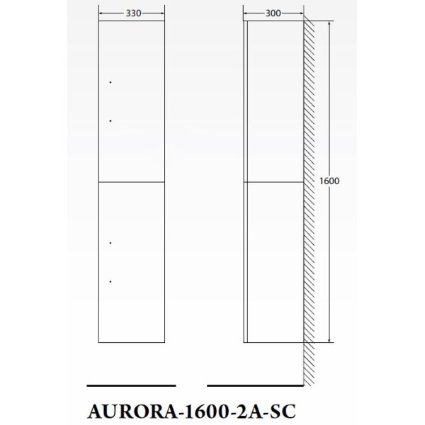 Пенал подвесной BelBagno Aurora-1600-2A-SC-BO-P-R Bianco Opaco правый (AURORA-1600-2A-SC-BO-P-R)