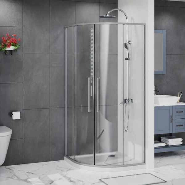 Душевой уголок Azario Shanghai 90x90x195 стекло прозрачное, профиль графит матовый (AZ-S43-90-MGR-CL)