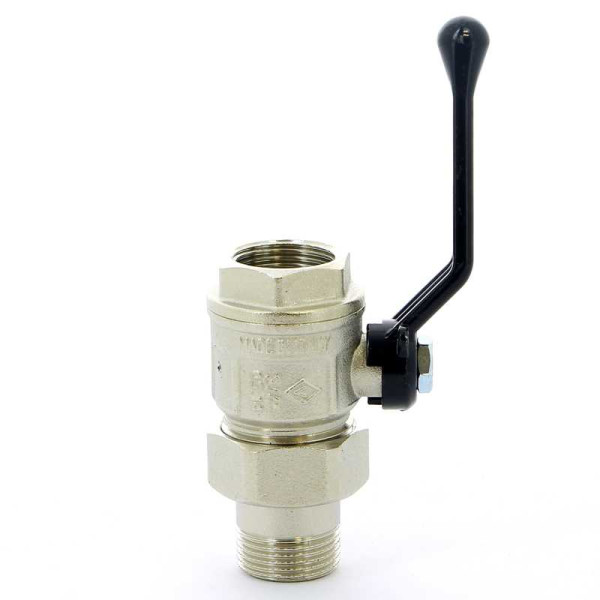 Кран Bugatti 3/4" шаровый со сгоном New Jersey 920 (черная ручка) (09200004)