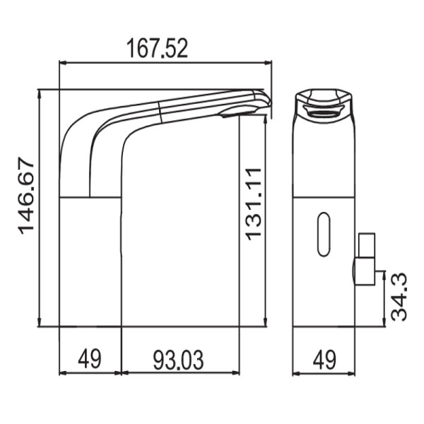 Смеситель для раковины сенсорный Cezares Vague Золото (VAGUE-ELS-03-W0)
