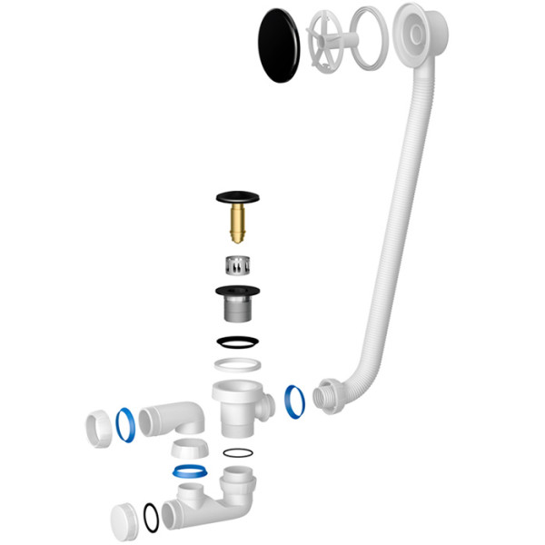 Сифон для ванны Cersanit Prime Black универсальный Click Clack (69155)