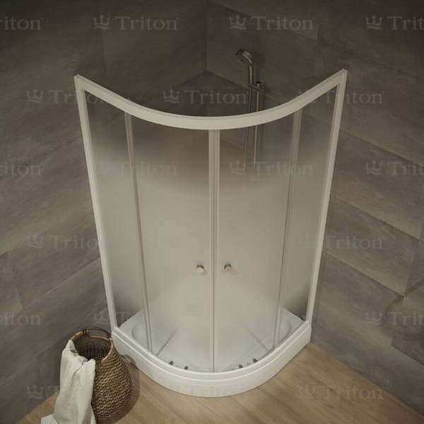 Душевой уголок Triton 100*100 А стекло лайт, профиль белый (DK214_1)
