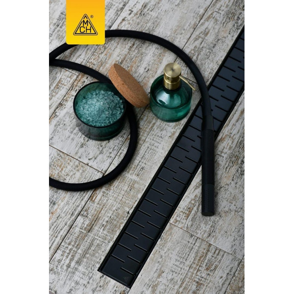 Лоток душевой 450 мм. MCH Chudej Medium Black Edition (решетка нерж. сталь черная, боковой слив D 40) CH450MC Лоток душевой 450 мм. MCH Chudej Medium Black Edition (решетка нерж. сталь черная, боковой слив D 40) CH450MC