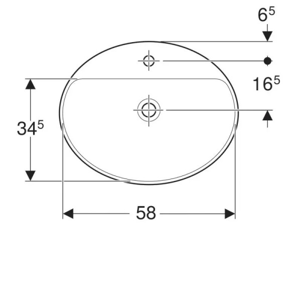Раковина встраиваемая Geberit VariForm 60х48 с отверстием под смеситель, без отверстия перелива, белая (500.726.01.2) Раковина встраиваемая Geberit VariForm 60х48 с отверстием под смеситель, без отверстия перелива, белая (500.726.01.2)