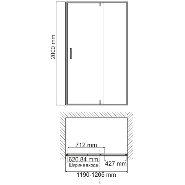 Душевые двери Wasser Kraft Aisch 120х200 (55P05) Душевые двери Wasser Kraft Aisch 120х200 (55P05)