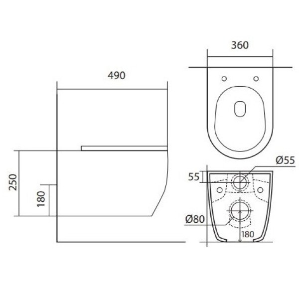 Комплект нсталляция c унитазом Aquatek Европа-014 3в1 рама INS-0000016 отдельностоящая +кнопкаKDI-0000014+унитаз Европа AQ1106-00 с крышкой-сиденьем