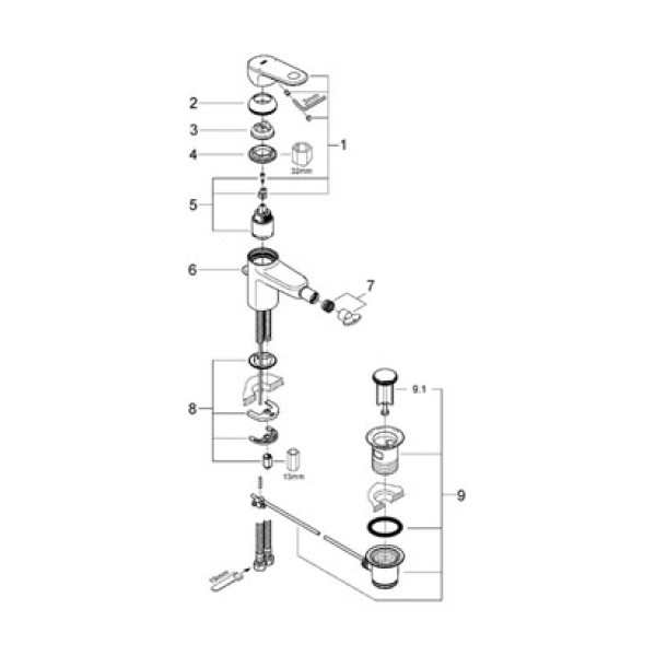 Смеситель для биде Grohe Europlus 2 (33241002)