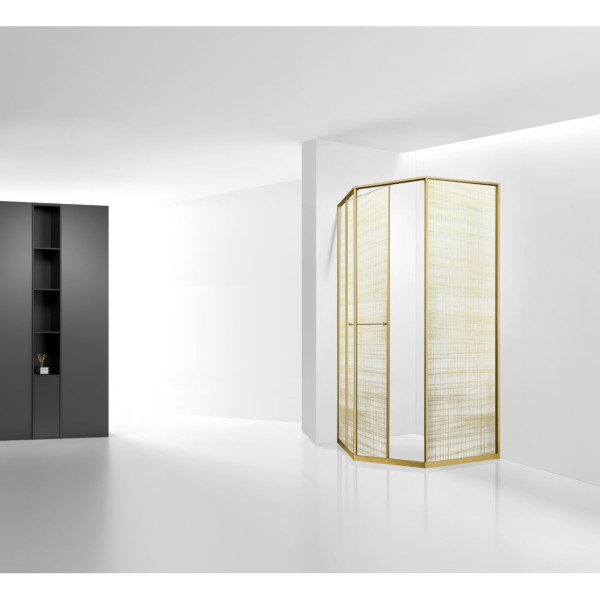 Душевой уголок RGW 80x120x200 стекло прозрачное с рисунком, профиль золото BRUSH (33328282-266R)