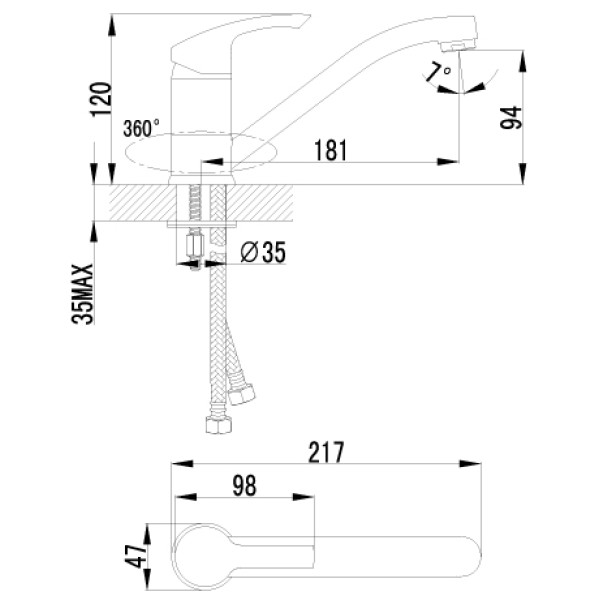 Смеситель для кухни Lemark Strike (LM1104C) Смеситель для кухни Lemark Strike (LM1104C)