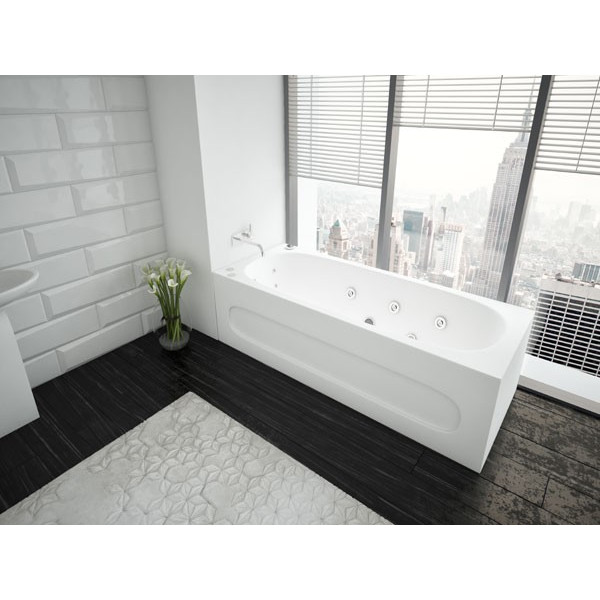 Ванна акриловая Акватек Оберон 170х70 на каркасе, с фронтальным экраном, слив-перелив