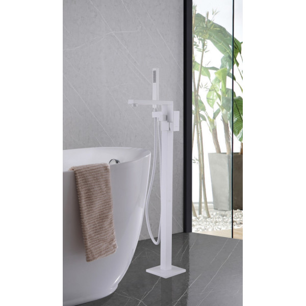 Смеситель напольный Abber Daheim белый матовый (AF8215W)