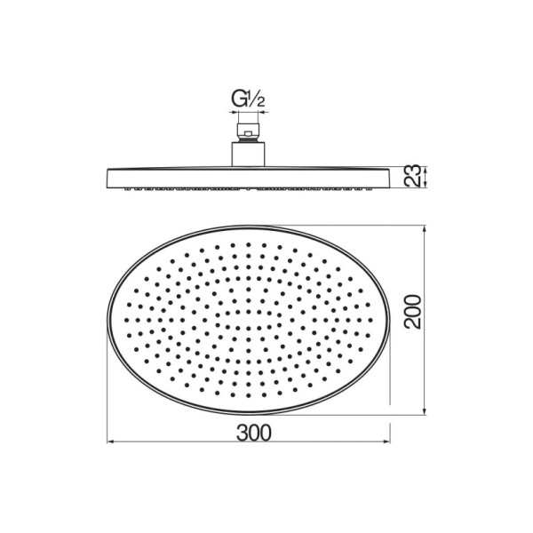 Верхний душ Nobili 30x20 см хром (AD139/71CR)