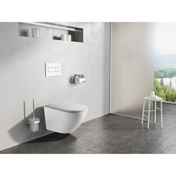 Инсталляция для подвесного унитаза Azario Forte+подвесной унитаз Azario Grado+клавиша Azario Forte хром глянцевый (AZ-100-100F+AZ-0046-UQ3+AZ-100-002F