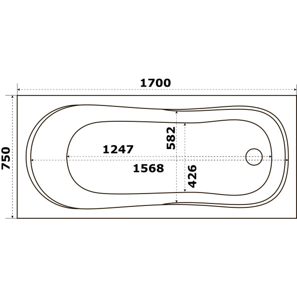Ванна акриловая Azario Тенза 170x75x47 белая (ТНВ0102)