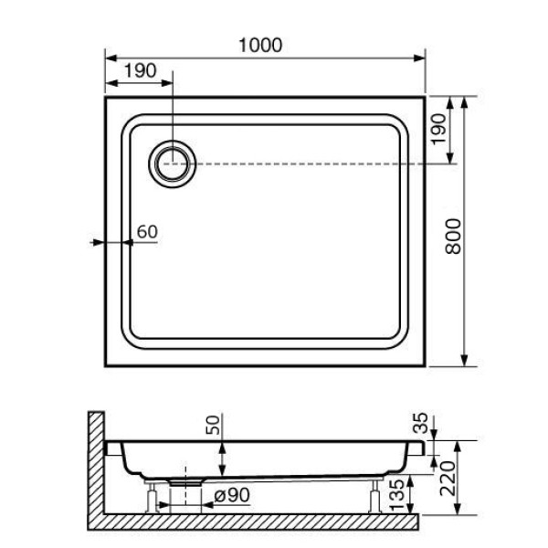Душевой поддон RGW STYLE 80x100 белый (16180280-11) Душевой поддон RGW STYLE 80x100 белый (16180280-11)