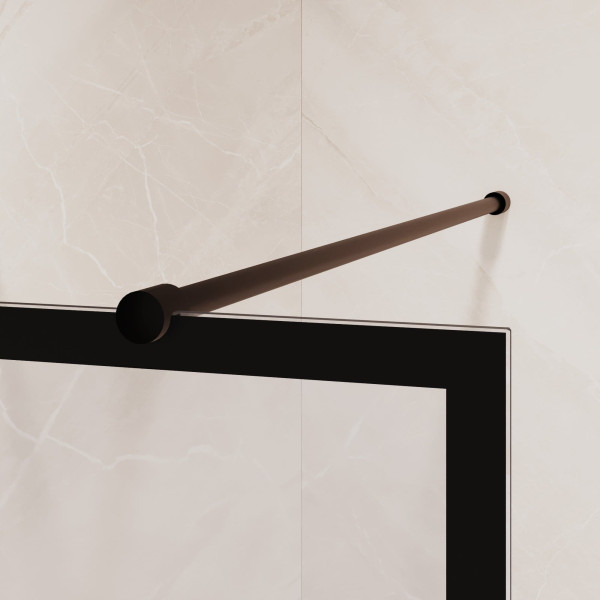 Душевая перегородка RGW WA-017B 1300 стекло рисунок-черный принт, профиль черный (35101713-84)