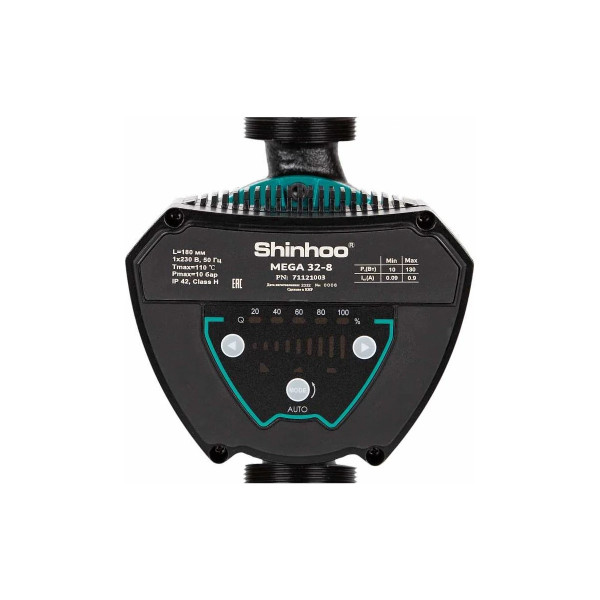 Насос циркуляционный Shinhoo Mega 25-8 G 1 1/2" с гайками энергоэффективный (71121001) Насос циркуляционный Shinhoo Mega 25-8 G 1 1/2" с гайками энергоэффективный (71121001)