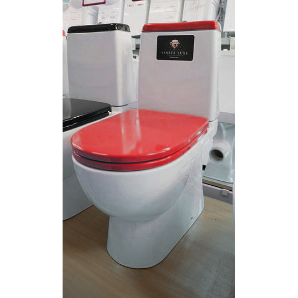 Унитаз-компакт Sanita Luxe Best Color Red с сиденьем микролифт Унитаз-компакт Sanita Luxe Best Color Red с сиденьем микролифт