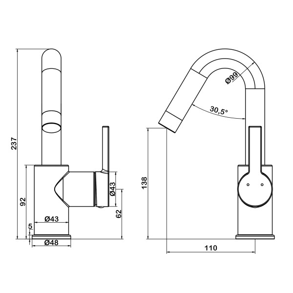 Смеситель для раковины Swedbe Select золото (2712GO)
