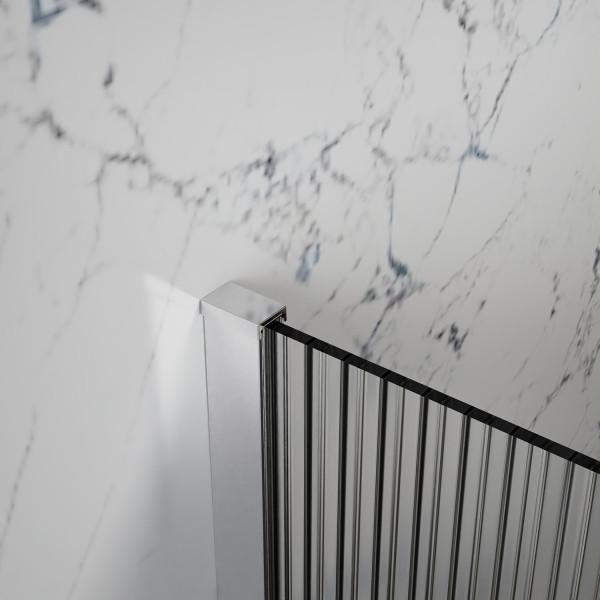 Душевое ограждение Azario Walk-In 110x195 стекло рифленое, профиль черный матовый (AZ-251-110-MB-CRF)