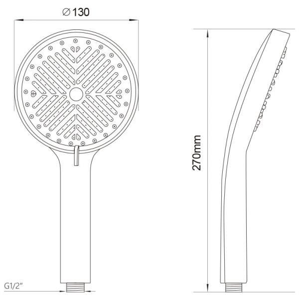 Лейка для душа Melodia Luxe d120 мм хром, 3 функции (MKP26310BL)