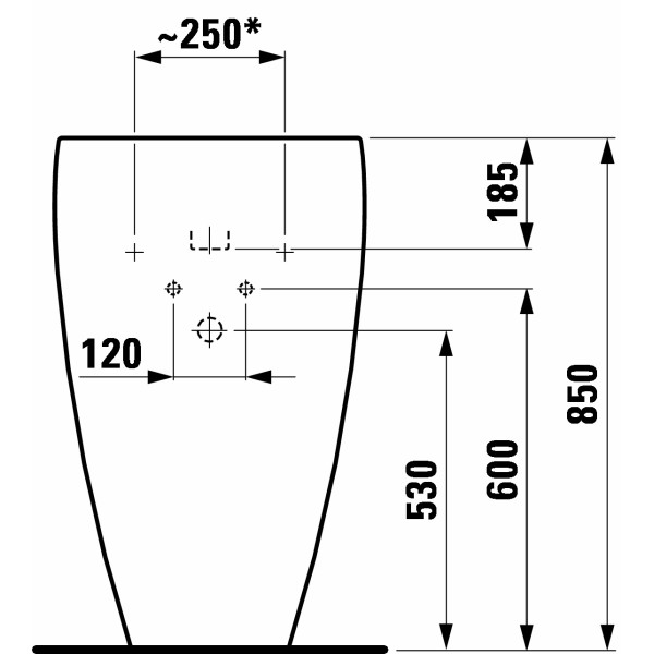 Раковина напольная Laufen IL BagnoAlessi 520х530х850 (8.1197.1.400.104.1)