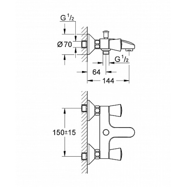 Смеситель для ванны и душа Grohe Costa S (25483001)