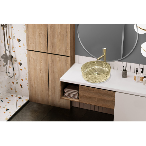 Раковина накладная Abber Glas золотая (AK2301GG)