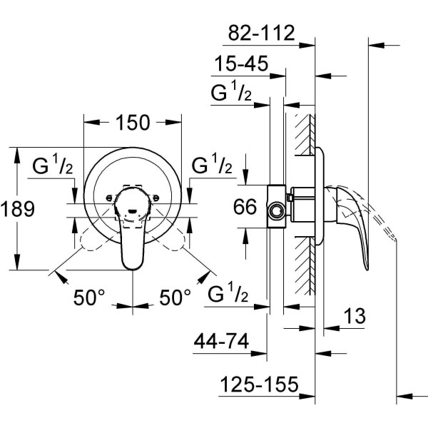 Смеситель для душа Grohe Euroeco new (32742000) Смеситель для душа Grohe Euroeco new (32742000)