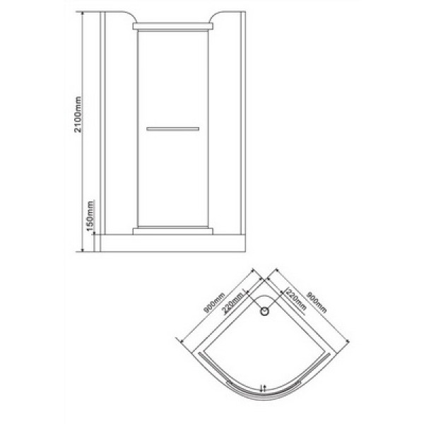 Душевой уголок BandHours Smart 90х90х210 стекло прозрачное