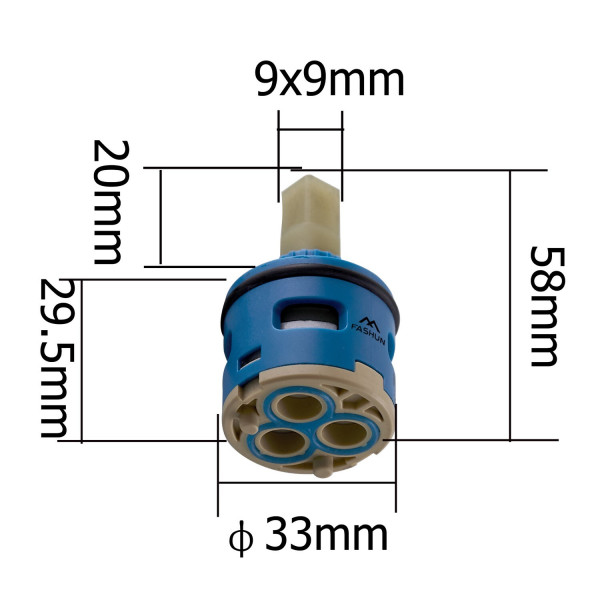 Кран-букса Fashun с керамич. пласт. на 3 хода к душ. системе A2422, ABS/пластик (A544)