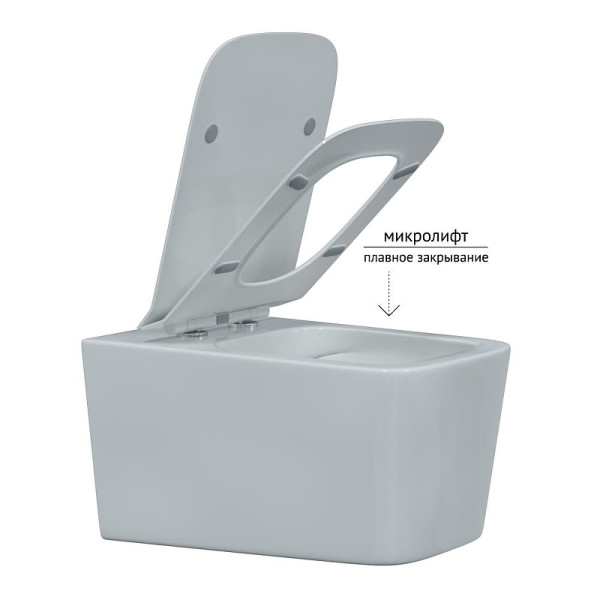 Унитаз подвесной Berges Floe 550*360*335 сиденье дюропласт Floe Slim SO, микролифт (82121) Унитаз подвесной Berges Floe 550*360*335 сиденье дюропласт Floe Slim SO, микролифт (82121)