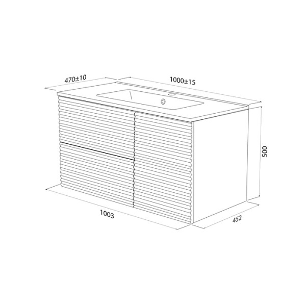 Тумбы подвесные Iddis Bild 1003x452x500 Серый (BIL10G0i95K)