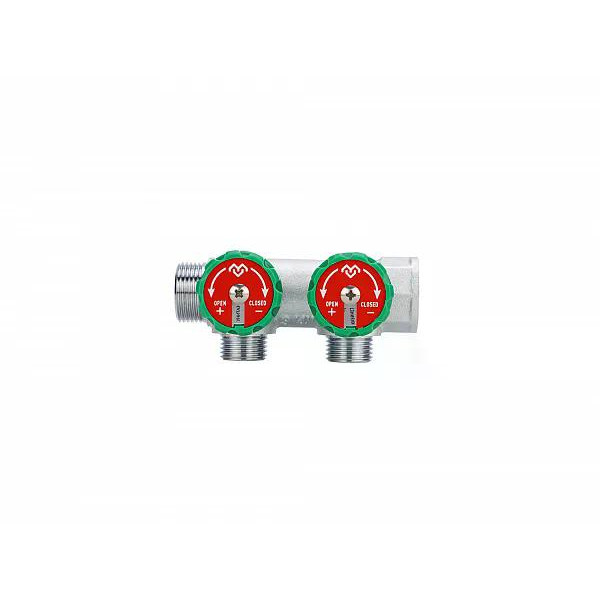 Коллектор 2 отв. регулируемый 3/4"x1/2" Varmega (хром) (VM14602)