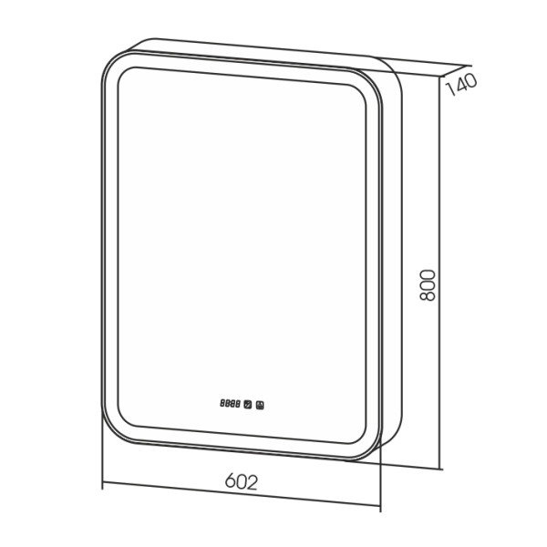 Зеркало-шкаф Azario Фиджи 60 правый, сенсор, часы, тепл/холод свет (LED-00002363)