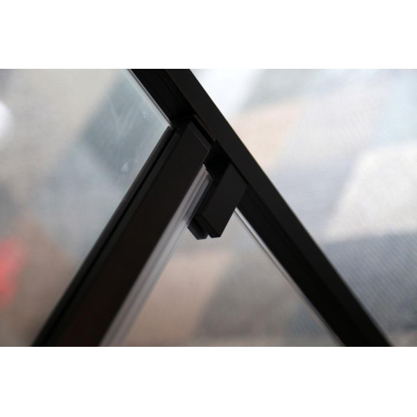 Душевая перегородка Cezares Urban 120x195 стекло прозрачное, профиль черный (URBAN-B-12-120-C-NERO)