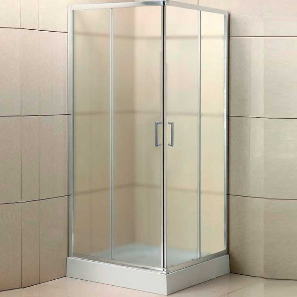 Душевой уголок Belbagno Uno 95,5x95,5x195 стекло рифленое, профиль хром (UNO-195-A-2-95-P-Cr)