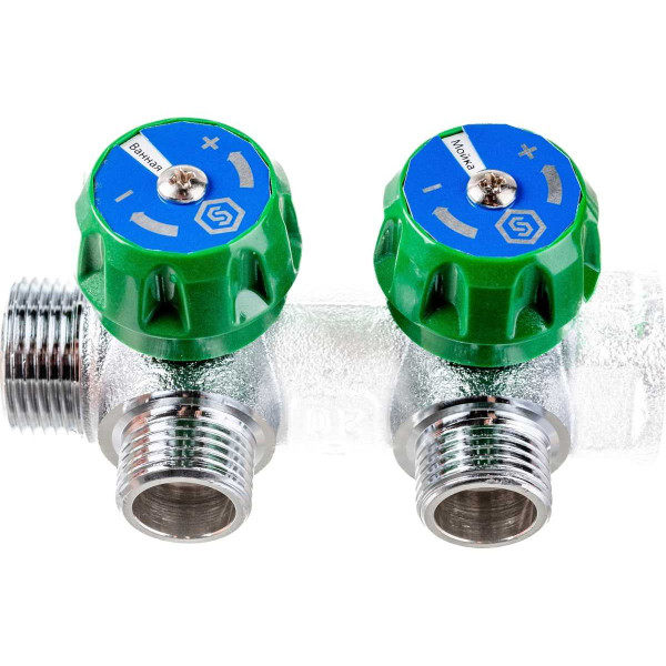 Коллектор 2 отвода регулируемый 3/4"x1/2" Stout (хром) (SMB-6849-341202) Коллектор 2 отвода регулируемый 3/4"x1/2" Stout (хром) (SMB-6849-341202)