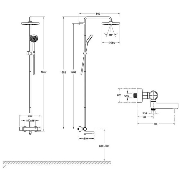 Душевая система Jacob Delafon Atom черная (E26237-BL) Душевая система Jacob Delafon Atom черная (E26237-BL)