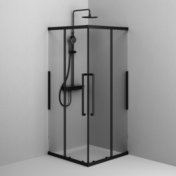 Душевой уголок AM.PM Func 87,8x200 стекло прозрачное, профиль черный матовый (W84G-403-9090-BТ)