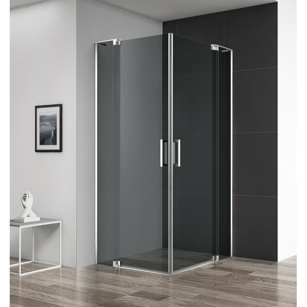 Душевой уголок Cezares Slider 70x100x195 стекло тонированное (графит), профиль хром (SLIDER-AH-2-70/80-100/110-GRIGIO-Cr)