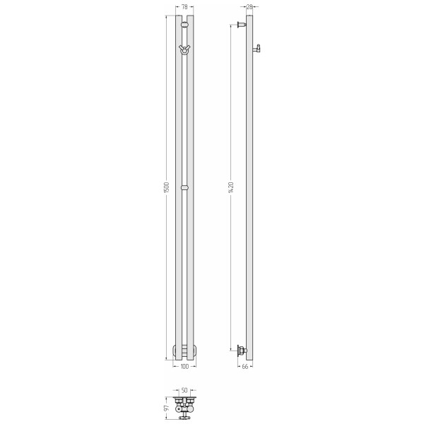 Полотенцесушитель водяной Сунержа Нюанс Pro 1500х50 матовый черный (31-0412-1550) Полотенцесушитель водяной Сунержа Нюанс Pro 1500х50 матовый черный (31-0412-1550)