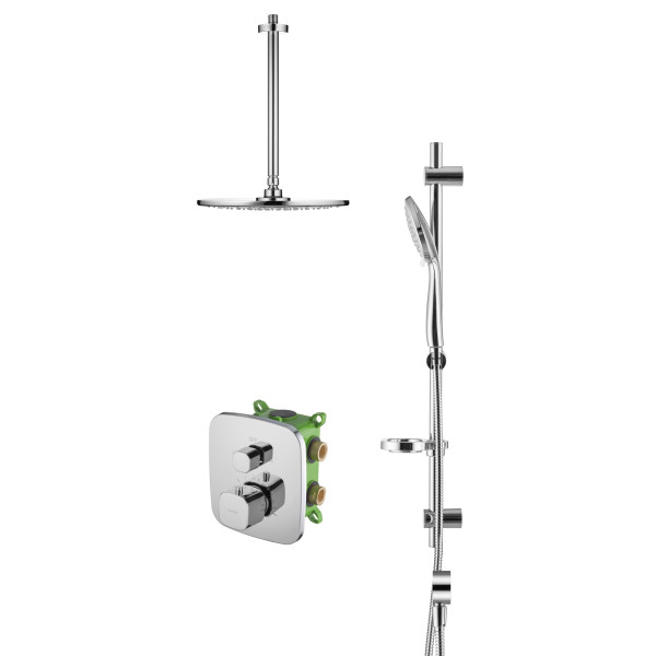 Система душевая Swedbe Platta встраиваемая на 2 выхода хром (5557)
