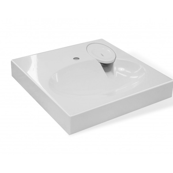 Раковина подвесная 60 (60х60 см) на стиральную машину, с мыльницей и кронштейнами