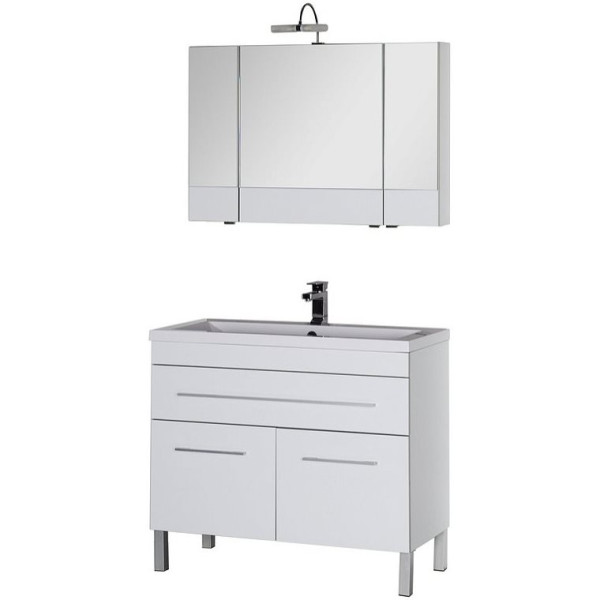 Тумбы напольные Aquanet Верона 100 белый (напольная 1 ящик 2 дверцы) (182710) Тумбы напольные Aquanet Верона 100 белый (напольная 1 ящик 2 дверцы) (182710)