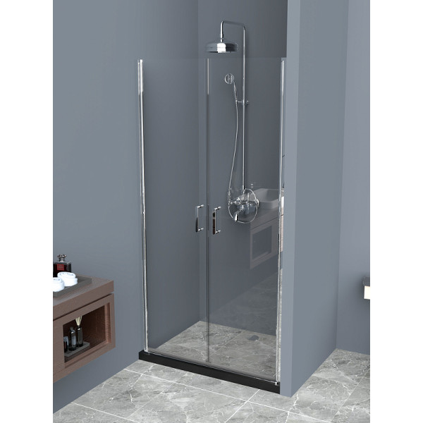 Душевая дверь BelBagno Uno 90x190 стекло прозрачное, профиль хром (UNO-B-2-90-C-Cr)