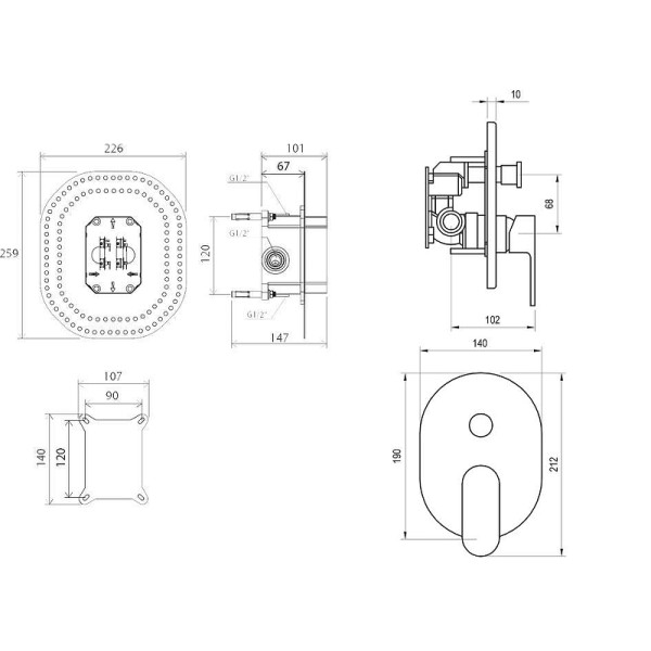 Смеситель для душа Ravak Chrome CR 065.00 внешняя часть хром (X070056)