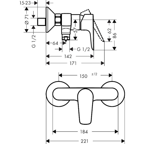 Смеситель для душа Hansgrohe Talis E черный (71760670)