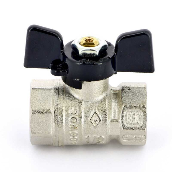 Кран Bugatti 1/2" ВВ шаровый Arizona 602 (черная бабочка) (06020007)