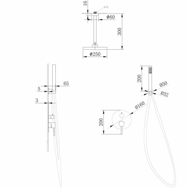 Душевая система Abber Emotion черный матовый (AF8821B)